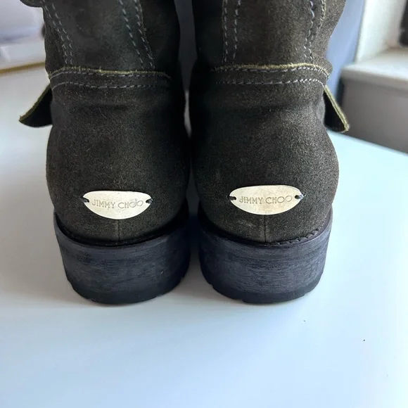 JIMMY CHOO SUEDE MOTO BOOTS SIZE 37 - Picture 6 of 8